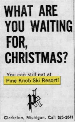 Pine Knob Ski and Snowboard Resort - July 1964 Ad For Restaurant (newer photo)